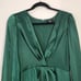 NWOT Lulu's Endearing Elegance Emerald Green Satin Long Sleeve Maxi Dress Small