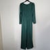 NWOT Lulu's Endearing Elegance Emerald Green Satin Long Sleeve Maxi Dress Small