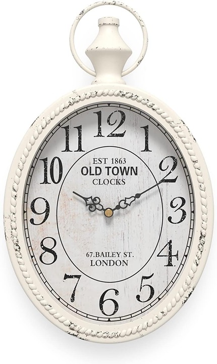 Small Retro Oval Wall Clock, Antique Old Design,