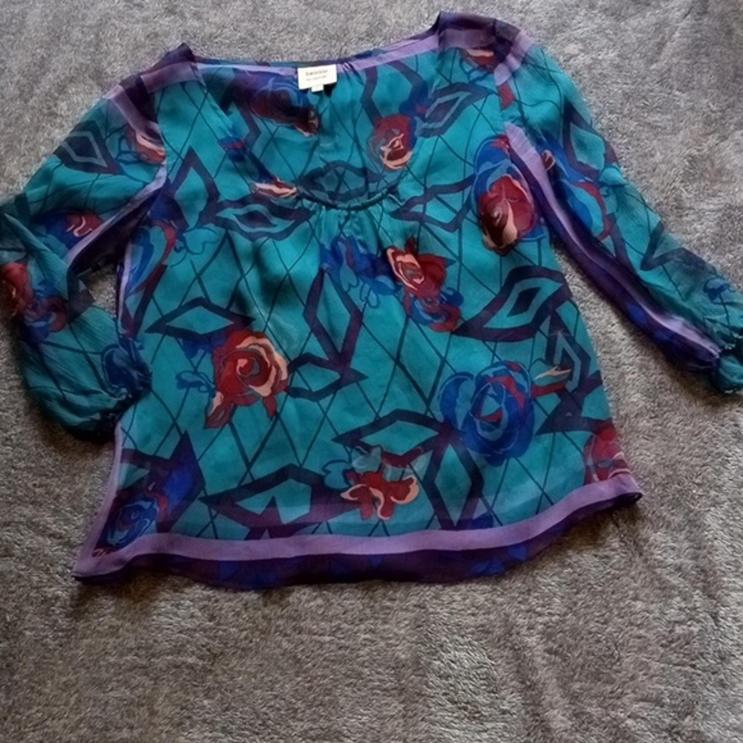 Twinkle by Wenlan sheer silk rose top