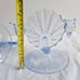 Ice Blue Radiance Glass Double Candlestick Holders Set of 2 Candelabra 6.5