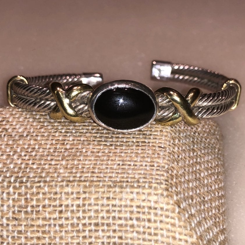 Vintage Taxco Bracelet w/ Onyx Cabochon