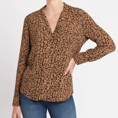 Women's - Rails Rebel Batik Cheetah Print Button Down Blouse Size Medium