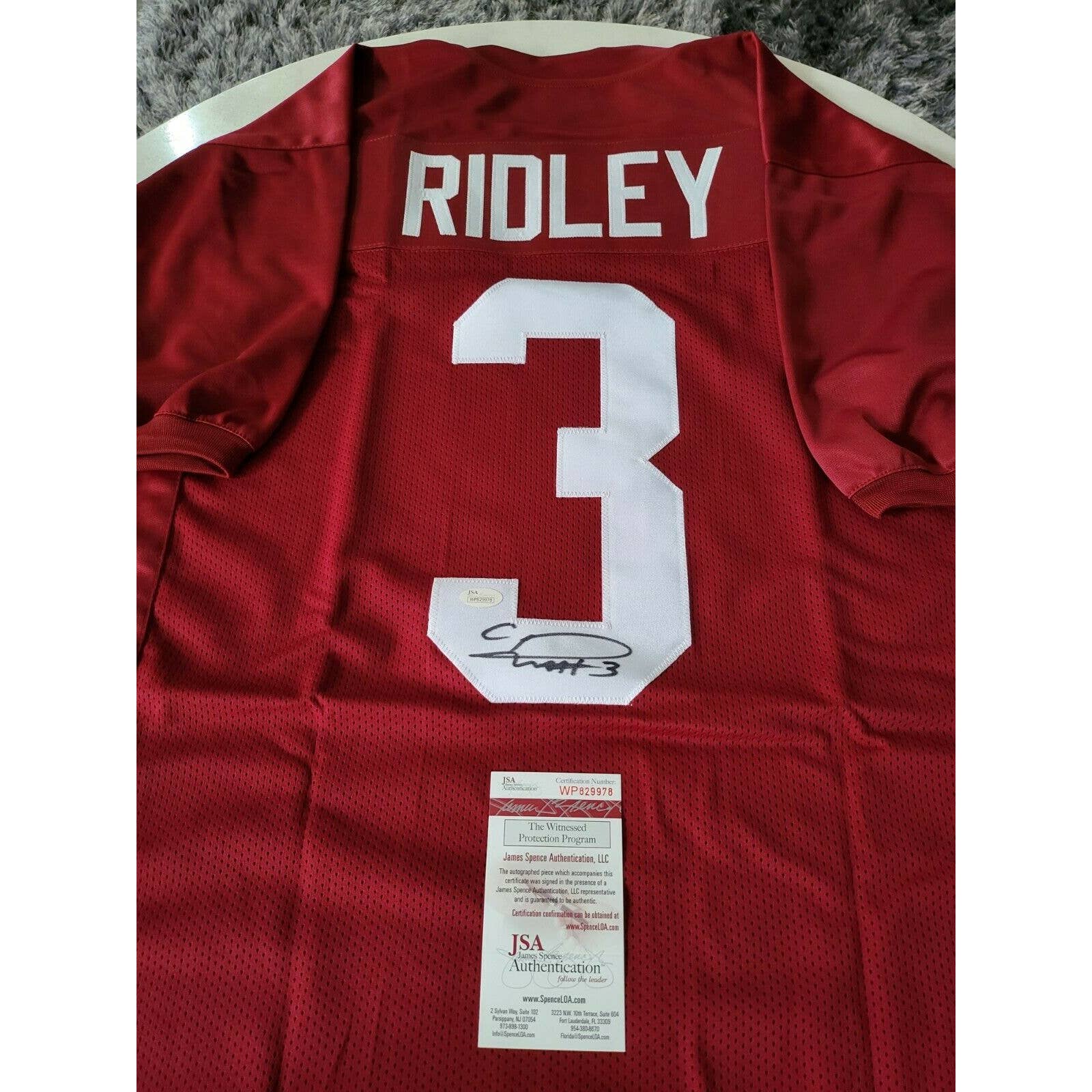 Calvin Ridley Autographed/Signed Jersey JSA COA Alabama Crimson Tide