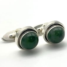 【Rare】 Georg Jensen 44D Nephrite Cufflinks Cufflinks SV925
