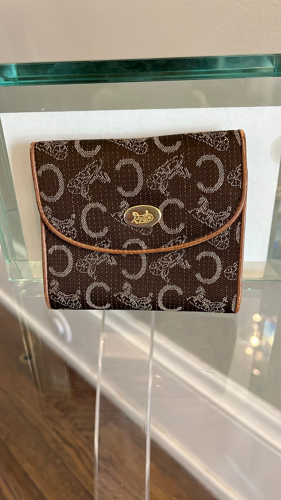 Celine Horse Carriage fabric & Leather Bifold Wallet