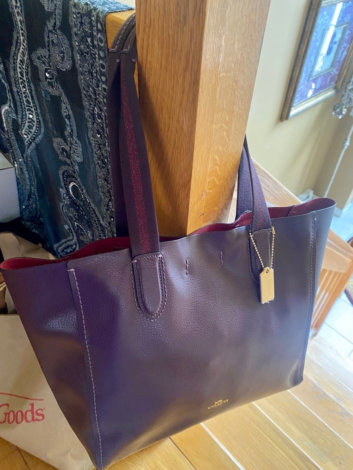 Coach Derby Tote Cherry/Plum New Handbag.