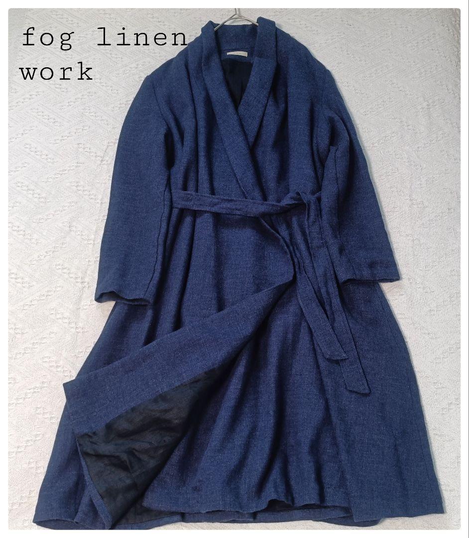 fog linen work Wool Linen Coat Navy