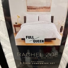 3pc Rachel Zoe White Full/Queen Comforter Set