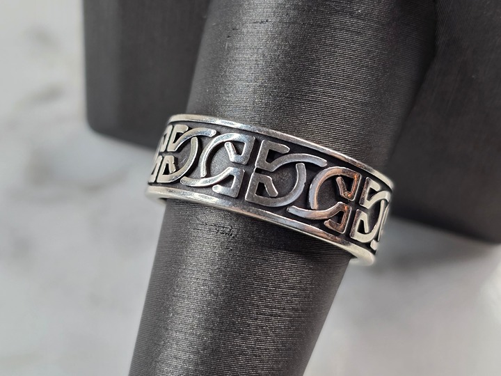 Mens Vintage Estate Sterling Silver Irish Celtic Eternity Knot Ring 6.1g E1813
