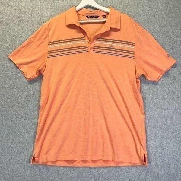 Travis Mathew Men’s Size XL Golf Polo Pale Orange Performance Stretch Shirt
