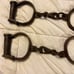 Vintage Two Numbered Cast Iron Handcuffs