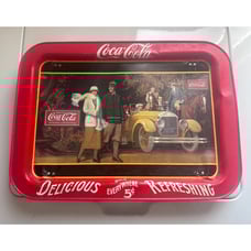 Vintage Coca Cola Coke Brand Serving Tray 1987 Touring Car Soda Collectible