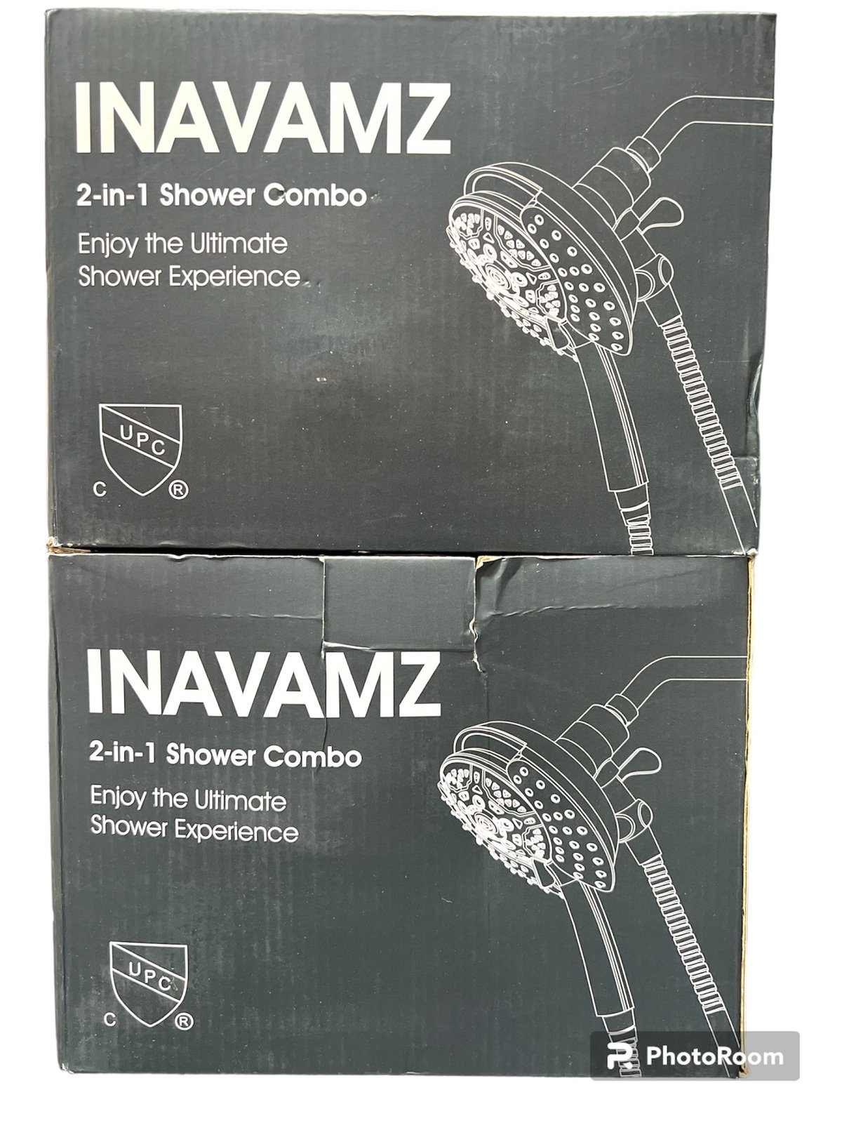 2 Pack- Hand Held & Rain Shower Head 2-in-1