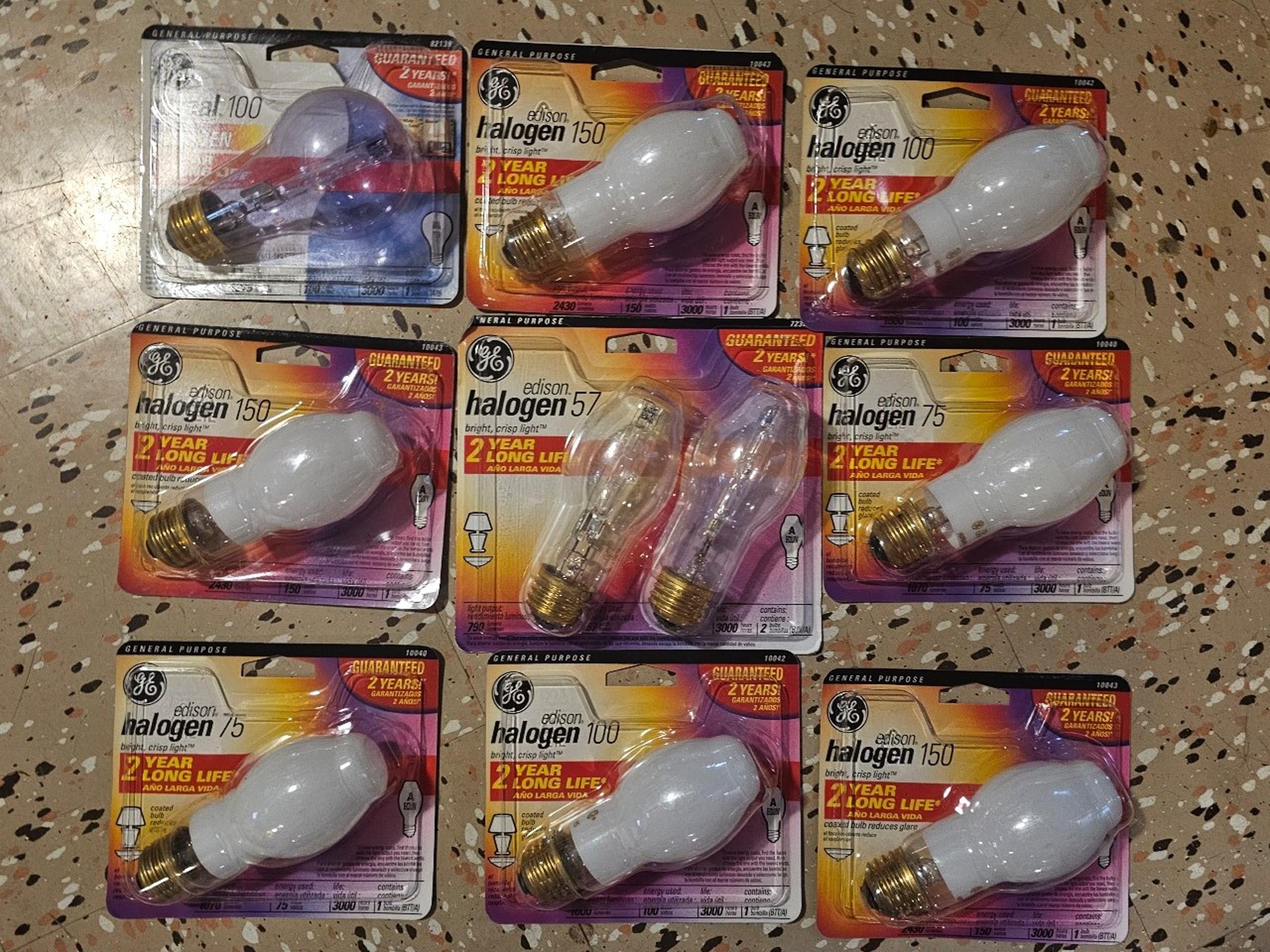 GE Halogen Bulb Lot of 10! Reveal Edison Clear Frosted White Vintage RARE