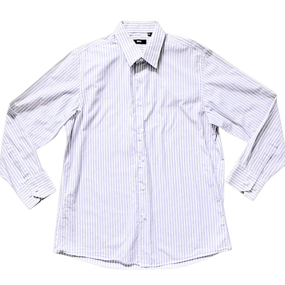 Hugo Boss White/Purple Shirt | Size 16.5