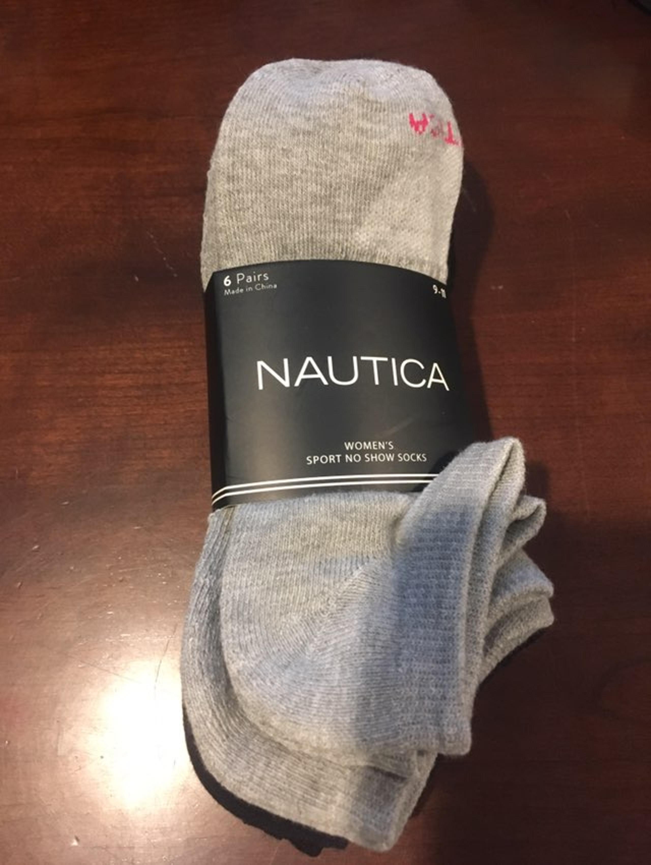 NEW 6 Pair Nautica Sport No Show Socks