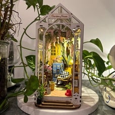 NEW Garden House Bookshelf Insert Booknook-3d Puzzle Dollhouse Room Decor
