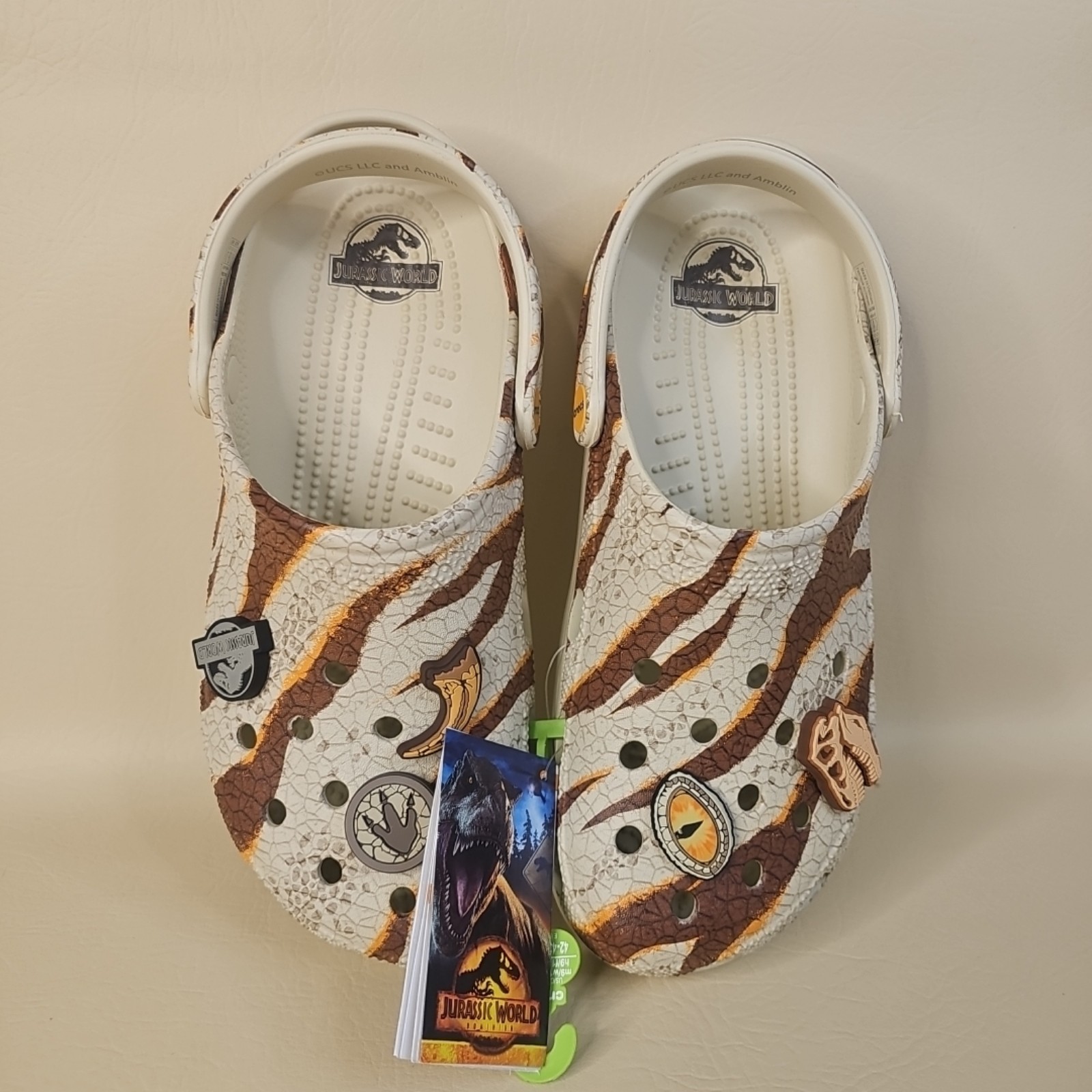 Crocs Jurassic World M 11 Classic Clog Shoes Bone New NWT