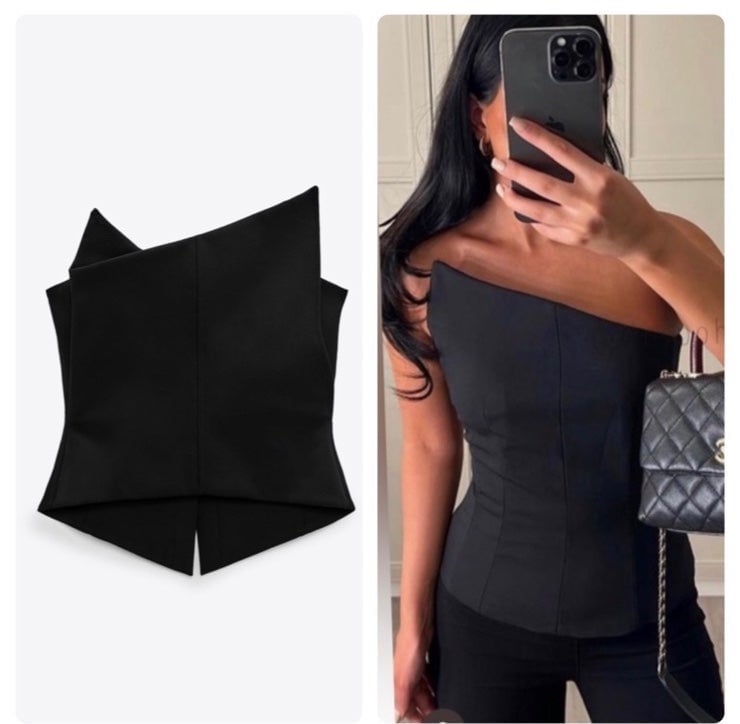 Zara assymetric bustier limited edition
