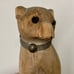 Late 19th Century Antique Rustic Primitive Hand Carved Sitting Toy Dog Statuette