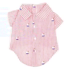 THE WORTHY DOG Red Stripe Sailboat Shirt Cotton Preppy Hipster Sizes XS-XXL