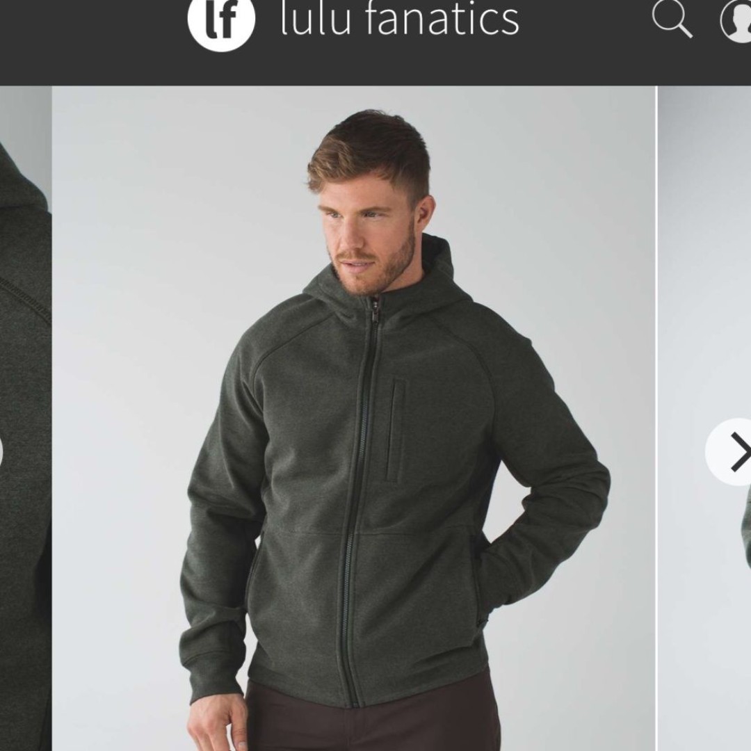 Lululemon Best Coast Heavy Weight Hoodie Jacket Sz Large Heathered Gator Green