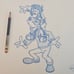 Disney Goofy & Max drawing/sketch Dad and Son signed art Father's Day