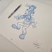 Disney Goofy & Max drawing/sketch Dad and Son signed art Father's Day