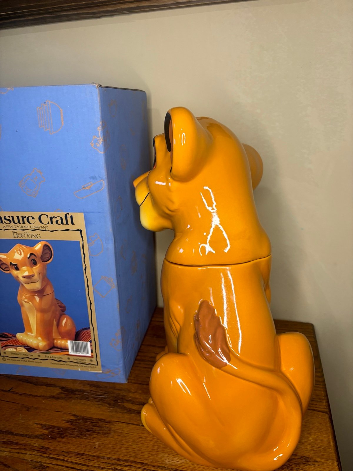 Vintage Treasure Craft Disney The Lion King Simba Cookie Jar - detail