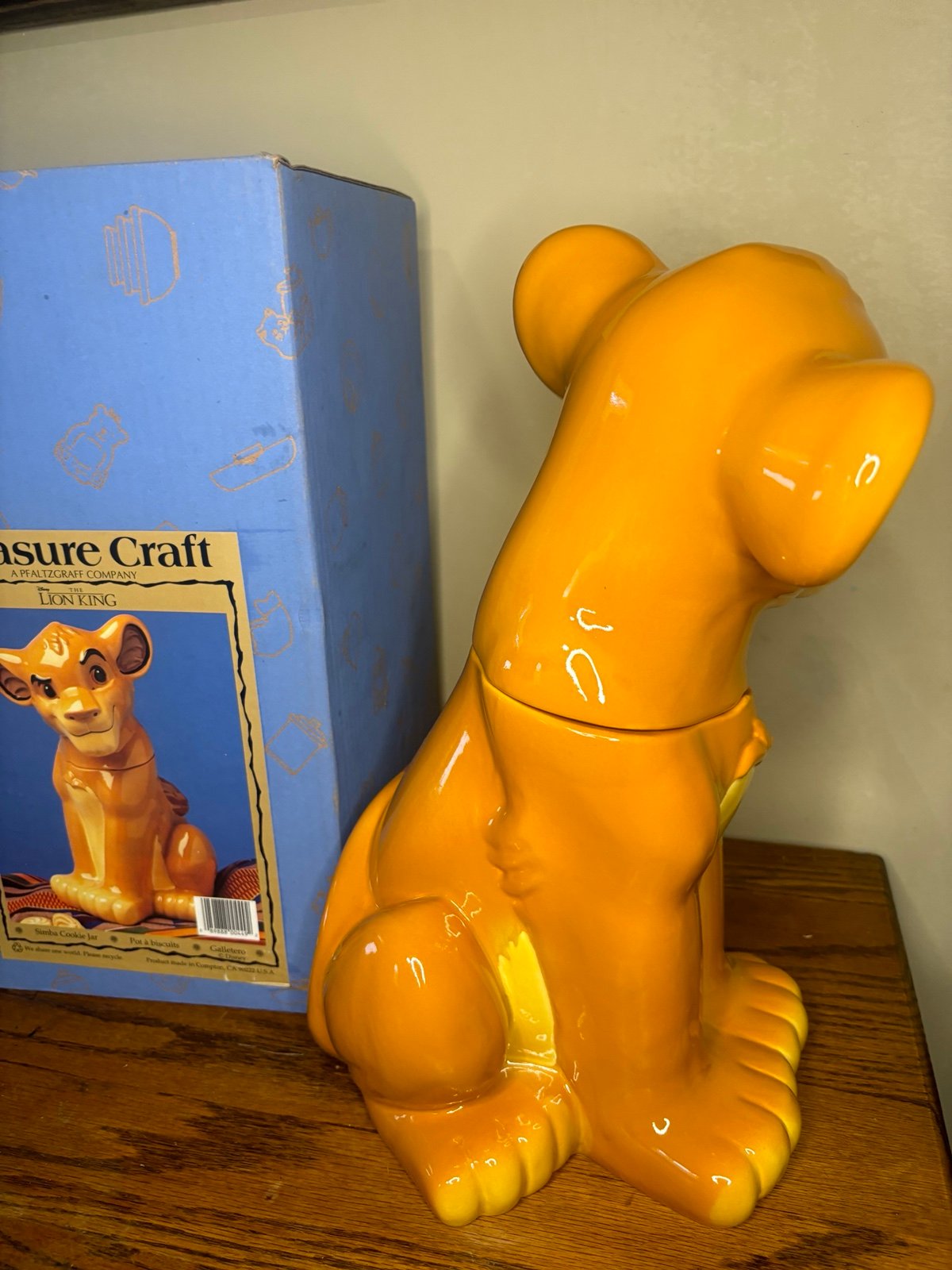 Vintage Treasure Craft Disney The Lion King Simba Cookie Jar - detail