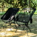 2 large, lightweight compact camping chairs-black mesh