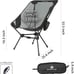 2 large, lightweight compact camping chairs-black mesh