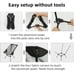 2 large, lightweight compact camping chairs-black mesh