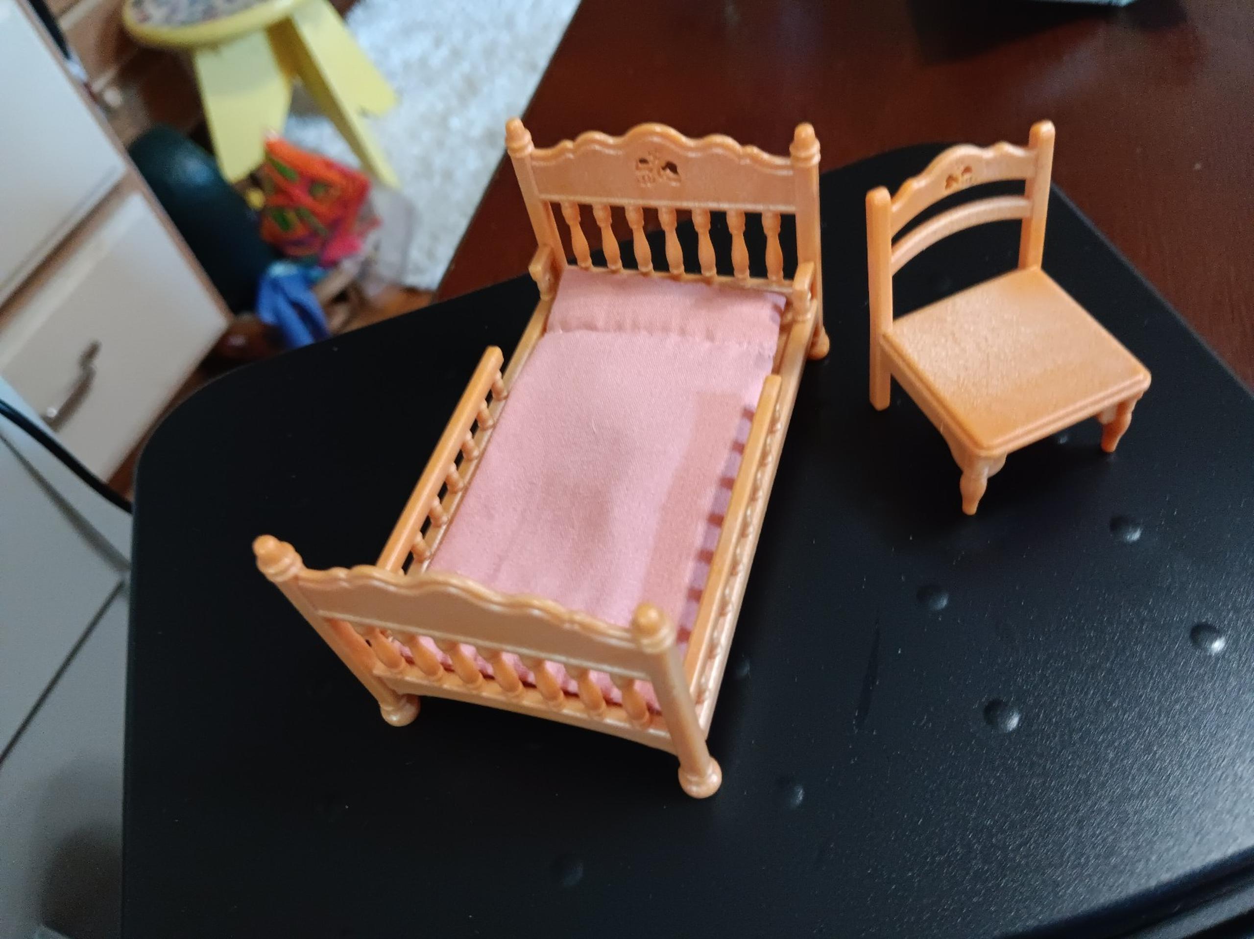 Calico Critters Sylvanian Families REPLACEMENT BUNK BED AND Side Chair