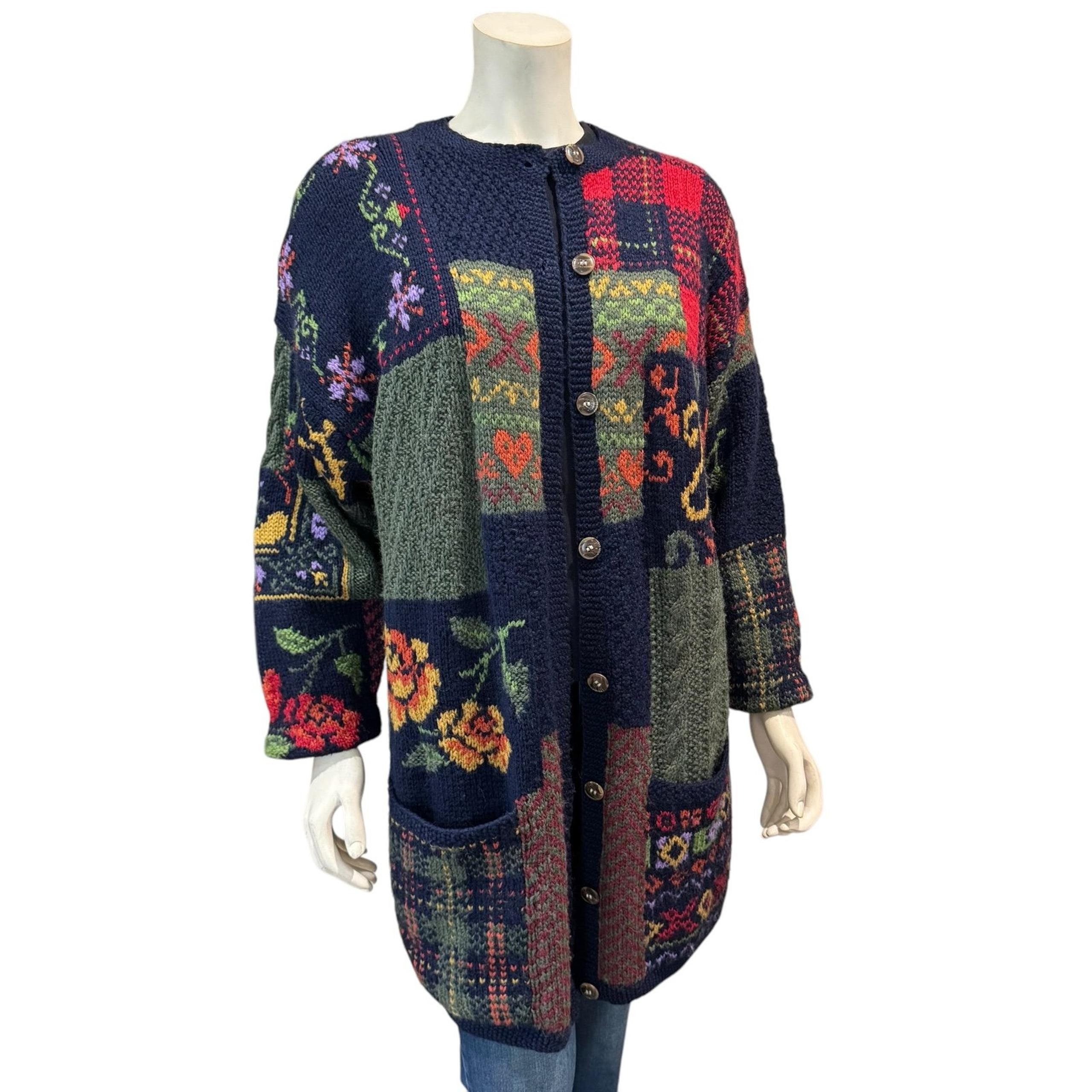 Vintage Laura Ashley Wool Long Cardigan Sweater