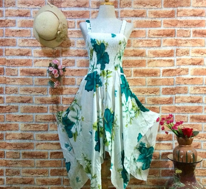 Smocked green sundress