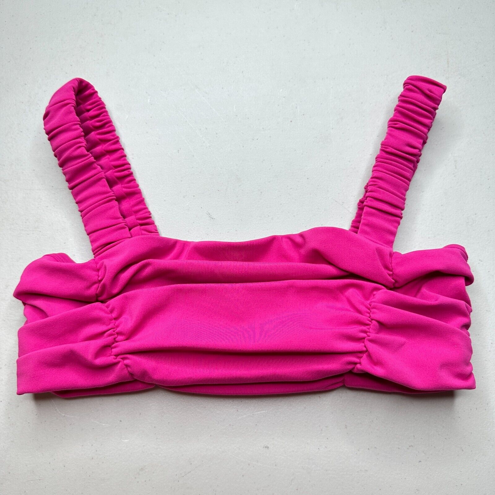 L*Space The Breaks Bra Ruched Top Princess Seams Fuchsia Pink Women Small NWT