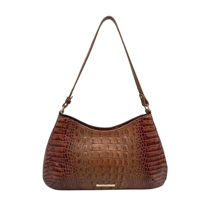 Brahmin Melbourne Croc Embossed Leather Shoulder Bag