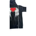 Jenny Lewis Black Full Zip Heart Angel Wings Hooded Thick Sweatshirt Size XS