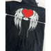Jenny Lewis Black Full Zip Heart Angel Wings Hooded Thick Sweatshirt Size XS