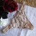 VS BEIGE/WHITE NET EMBROIDERED THONGS – NWOT