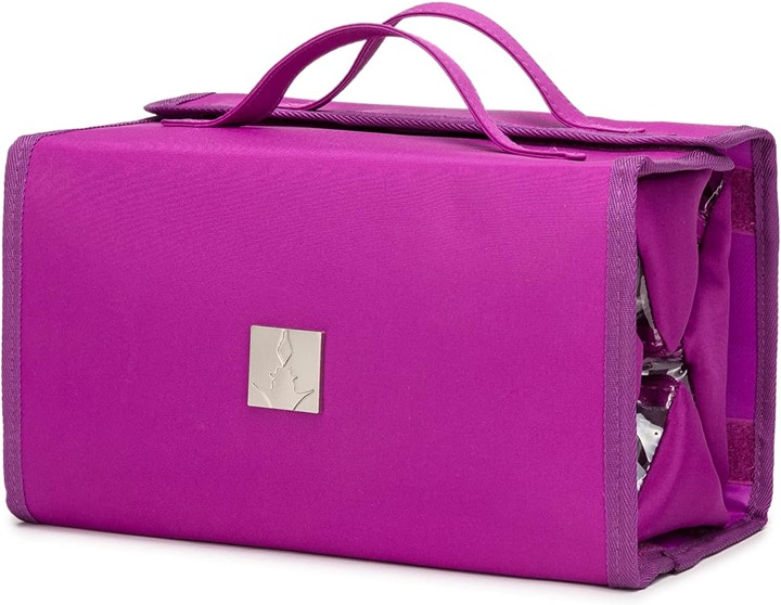 Roll Up Makeup Bag Travel Toiletry Bag Purple