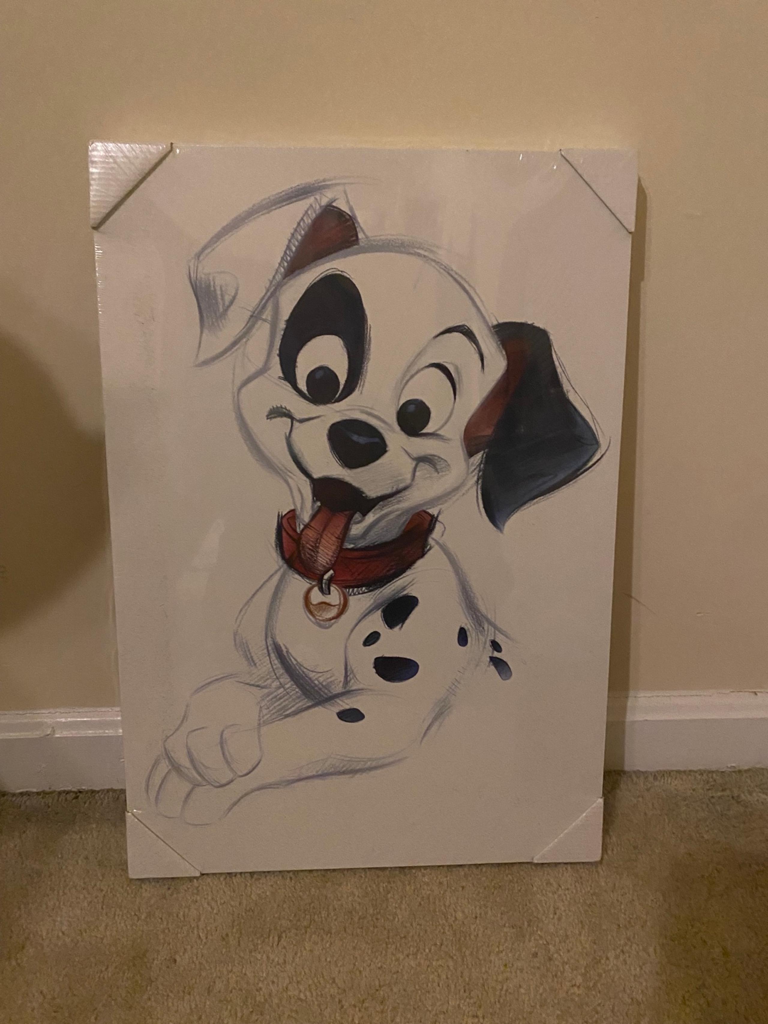 101 Dalmatian (Lucky) Sketch Art on Canvas