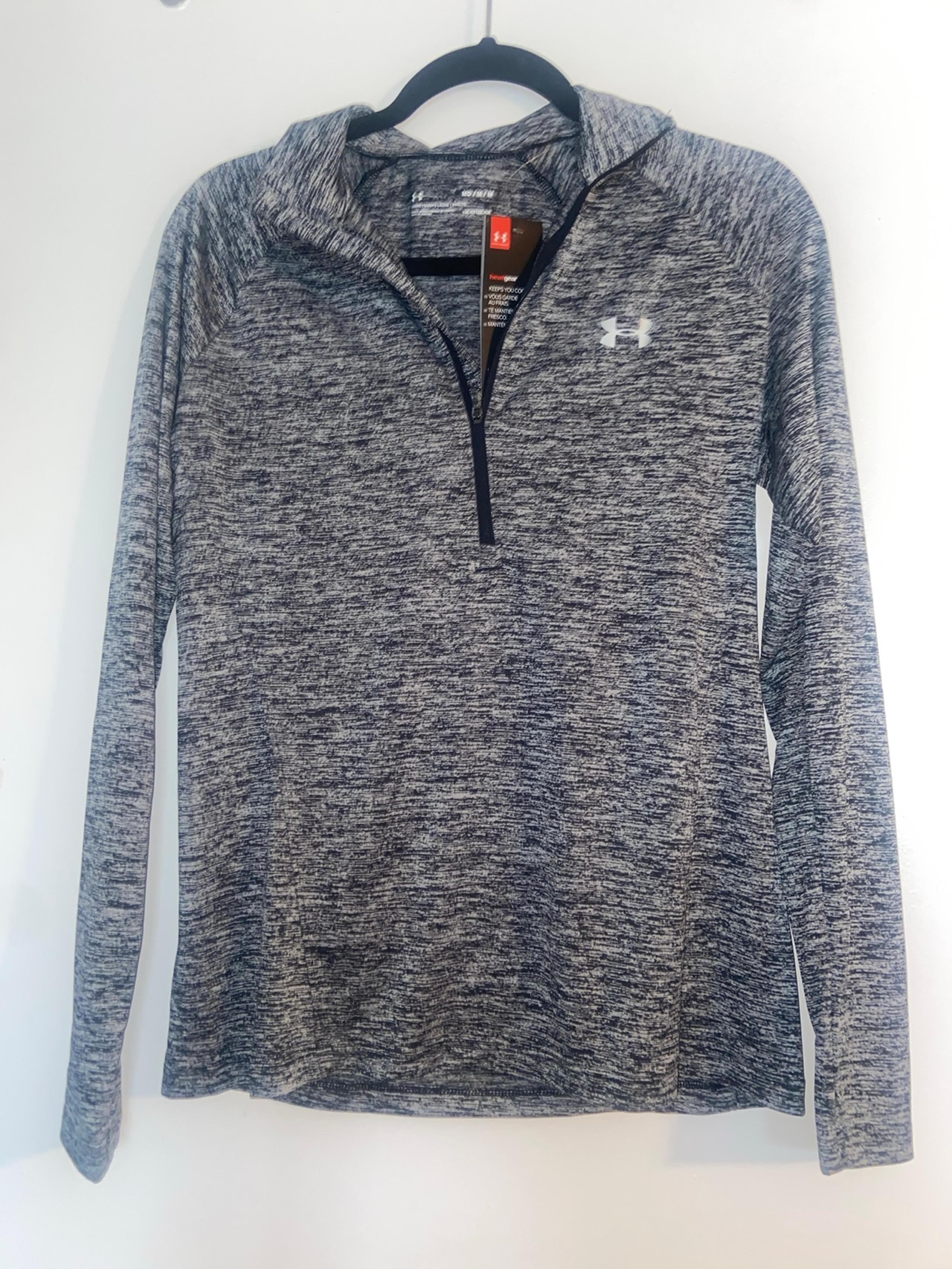 Women’s Under Armour Grey & Black Long Sleeve Athletic Top New with Tags