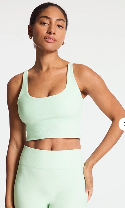 BANDIER NEW WITH TAGS Rib Tempo Crop Bra in Dusty Aqua - Size SMALL