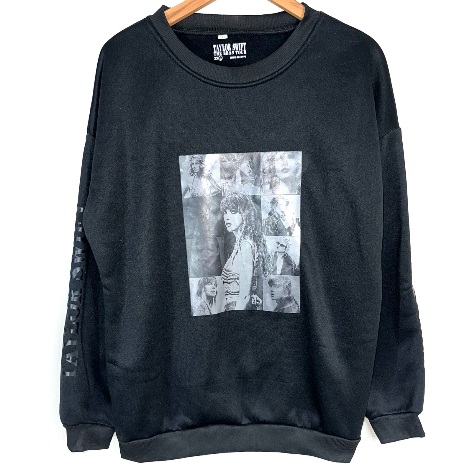 Taylor Swift Eras Tour Black Crew Neck Pullover Sweatshirt Unisex 2XL