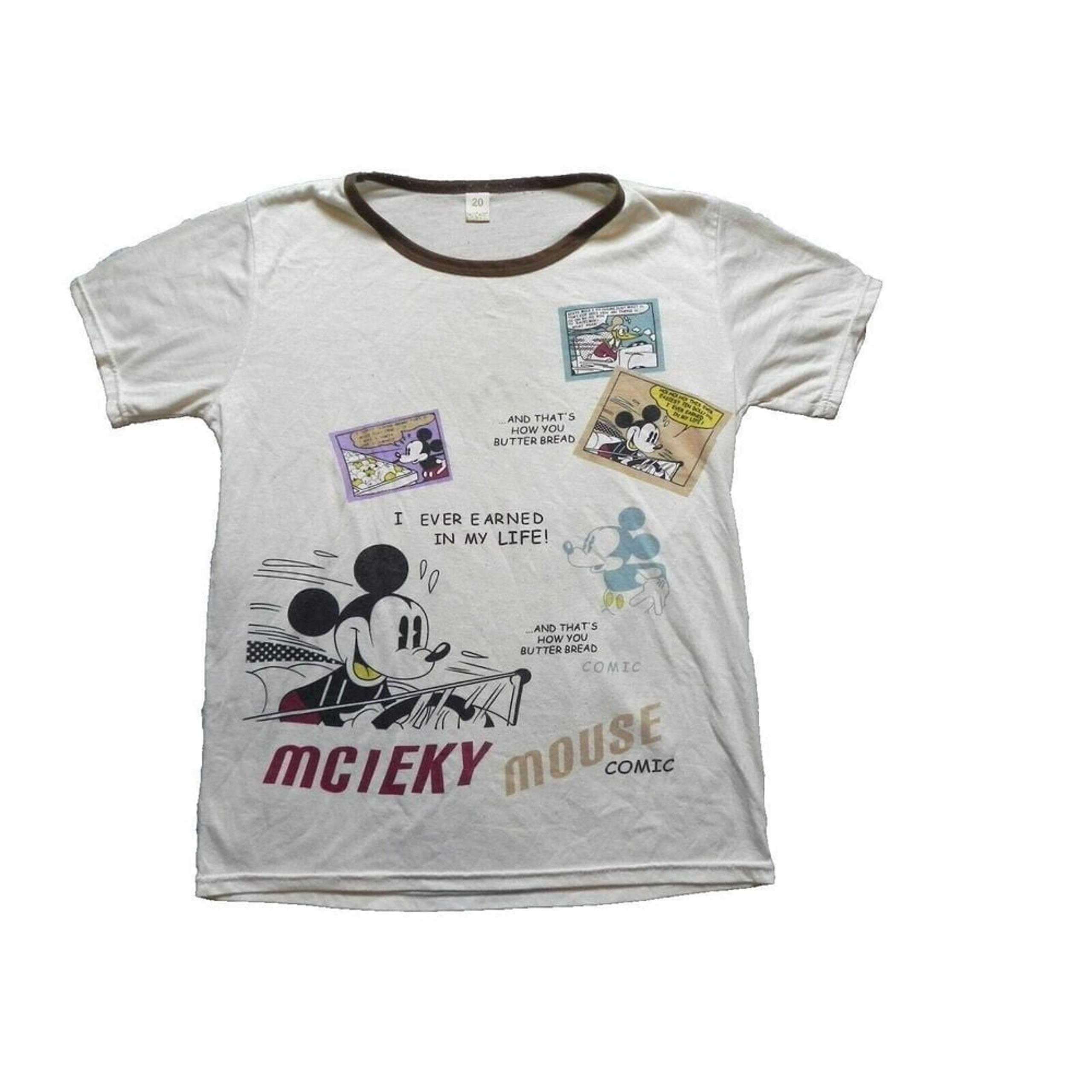 Mickey Mouse Shirt Adult Small Donald Duck Comic I Ever Earned In Life RARE Mens
