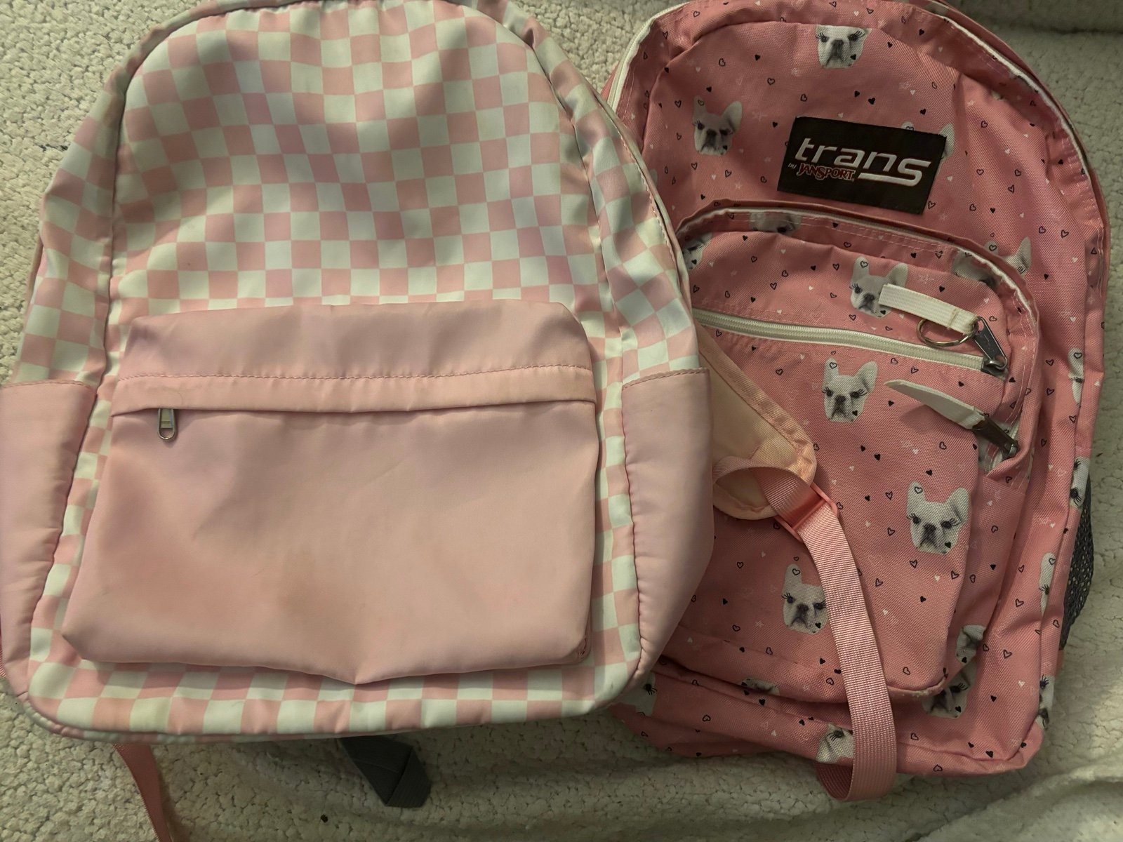 Frenchie jansport book bag and checked book bag get two book bags