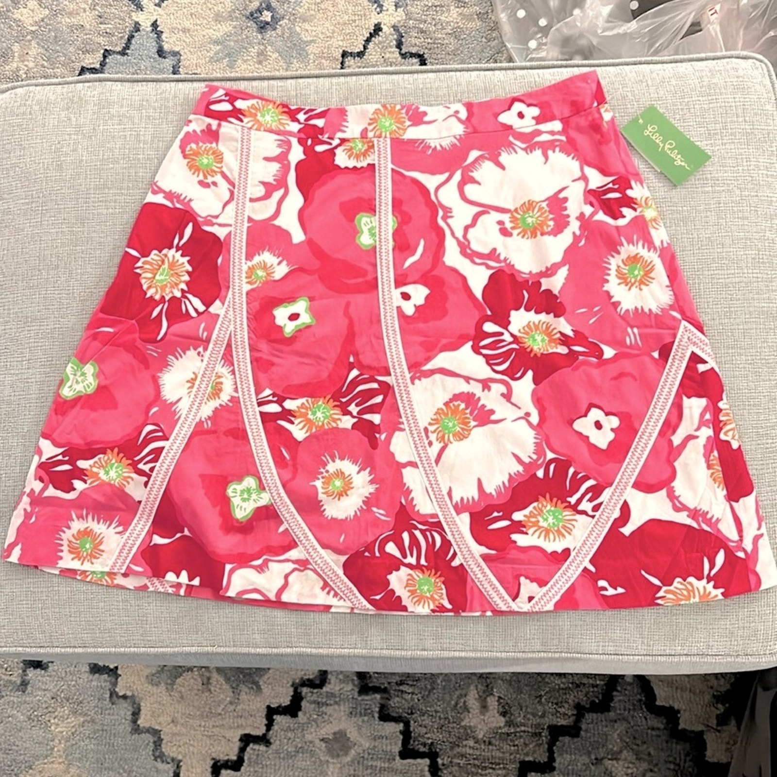 NWT Lilly Pulitzer Sonia A-Line skirt in Hotta Pink Cherry Begonias